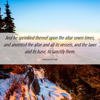 Picture 06 - Leviticus 8:11 ASV - And he sprinkled thereof upon the altar seven - Bible Verse Picture