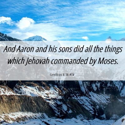 Picture 06 - Leviticus 8:36 ASV - And Aaron and his sons did all the things which - Bible Verse Picture