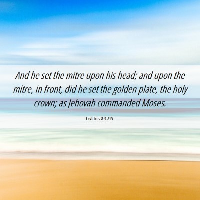 Picture 06 - Leviticus 8:9 ASV - And he set the mitre upon his head; and upon the - Bible Verse Picture