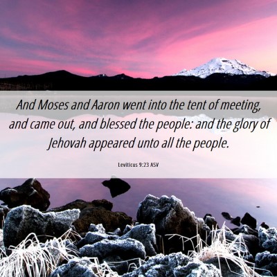 Picture 06 - Leviticus 9:23 ASV - And Moses and Aaron went into the tent of - Bible Verse Picture