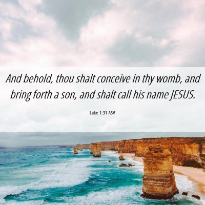 Picture 06 - Luke 1:31 ASV - And behold, thou shalt conceive in thy womb, and - Bible Verse Picture