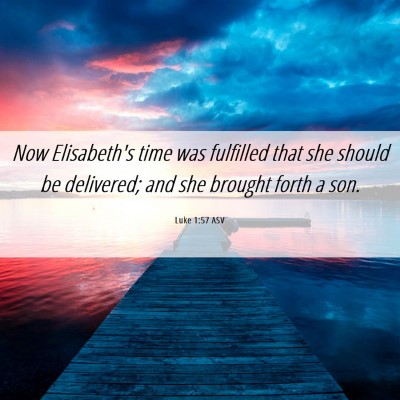 Picture 06 - Luke 1:57 ASV - Now Elisabeth's time was fulfilled that she - Bible Verse Picture