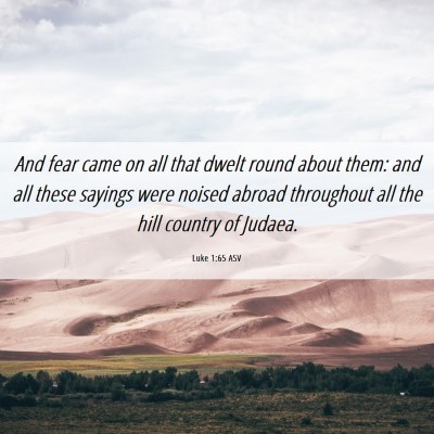 Picture 06 - Luke 1:65 ASV - And fear came on all that dwelt round about them: - Bible Verse Picture