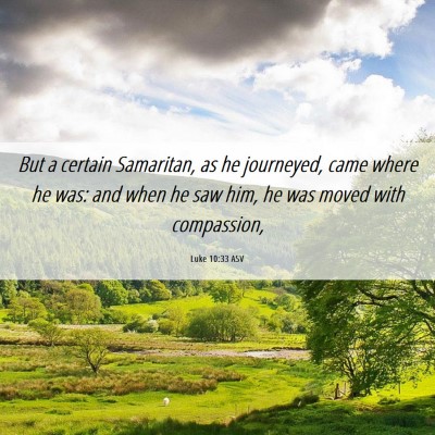 Picture 06 - Luke 10:33 ASV - But a certain Samaritan, as he journeyed, came - Bible Verse Picture