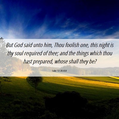 Picture 06 - Luke 12:20 ASV - But God said unto him, Thou foolish one, this - Bible Verse Picture