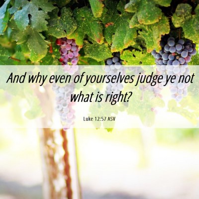 Picture 06 - Luke 12:57 ASV - And why even of yourselves judge ye not what is - Bible Verse Picture