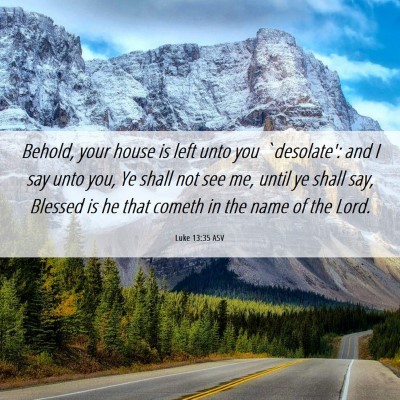 Picture 06 - Luke 13:35 ASV - Behold, your house is left unto you `desolate': - Bible Verse Picture