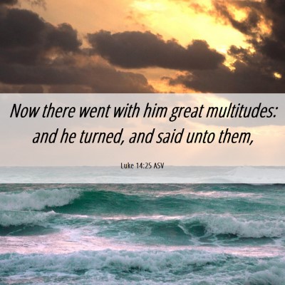 Picture 06 - Luke 14:25 ASV - Now there went with him great multitudes: and he - Bible Verse Picture