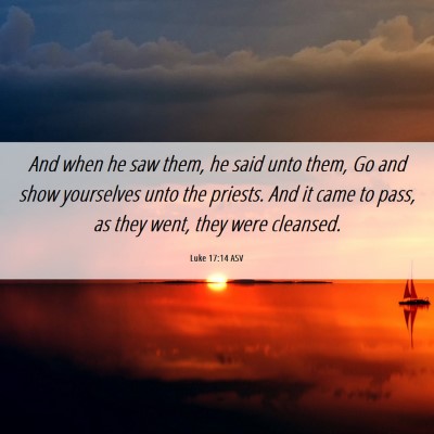 Picture 06 - Luke 17:14 ASV - And when he saw them, he said unto them, Go and - Bible Verse Picture