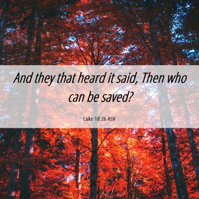 Picture 06 - Luke 18:26 ASV - And they that heard it said, Then who can be - Bible Verse Picture
