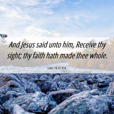 Picture 06 - Luke 18:42 ASV - And Jesus said unto him, Receive thy sight; thy - Bible Verse Picture