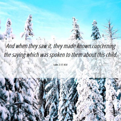Picture 06 - Luke 2:17 ASV - And when they saw it, they made known concerning - Bible Verse Picture