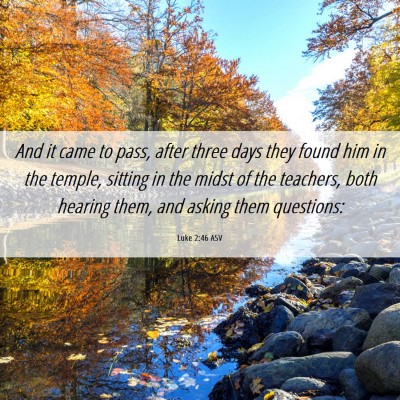 Picture 06 - Luke 2:46 ASV - And it came to pass, after three days they found - Bible Verse Picture