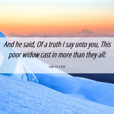 Picture 06 - Luke 21:3 ASV - And he said, Of a truth I say unto you, This poor - Bible Verse Picture