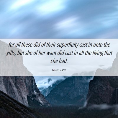 Picture 06 - Luke 21:4 ASV - for all these did of their superfluity cast in - Bible Verse Picture