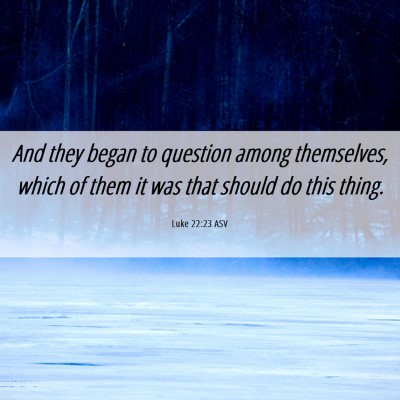 Picture 06 - Luke 22:23 ASV - And they began to question among themselves, - Bible Verse Picture