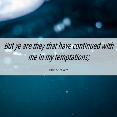 Picture 06 - Luke 22:28 ASV - But ye are they that have continued with me in my - Bible Verse Picture