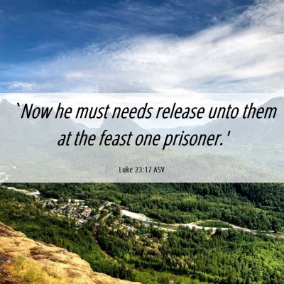 Picture 06 - Luke 23:17 ASV - `Now he must needs release unto them at the feast - Bible Verse Picture