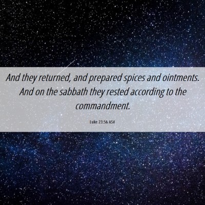 Picture 06 - Luke 23:56 ASV - And they returned, and prepared spices and - Bible Verse Picture