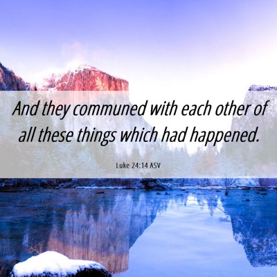 Picture 06 - Luke 24:14 ASV - And they communed with each other of all these - Bible Verse Picture
