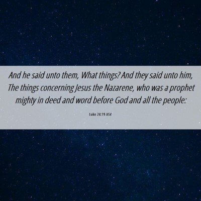 Picture 06 - Luke 24:19 ASV - And he said unto them, What things? And they said - Bible Verse Picture