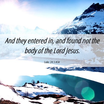 Picture 06 - Luke 24:3 ASV - And they entered in, and found not the body of - Bible Verse Picture