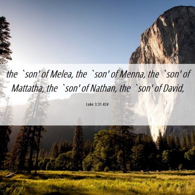 Picture 06 - Luke 3:31 ASV - the `son' of Melea, the `son' of Menna, the `son' - Bible Verse Picture