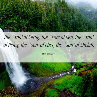 Picture 06 - Luke 3:35 ASV - the `son' of Serug, the `son' of Reu, the `son' - Bible Verse Picture