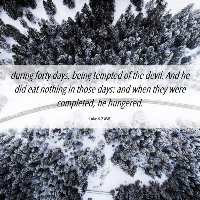 Picture 06 - Luke 4:2 ASV - during forty days, being tempted of the devil. - Bible Verse Picture