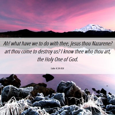 Picture 06 - Luke 4:34 ASV - Ah! what have we to do with thee, Jesus thou - Bible Verse Picture