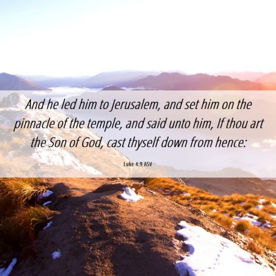 Picture 06 - Luke 4:9 ASV - And he led him to Jerusalem, and set him on the - Bible Verse Picture