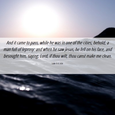 Picture 06 - Luke 5:12 ASV - And it came to pass, while he was in one of the - Bible Verse Picture