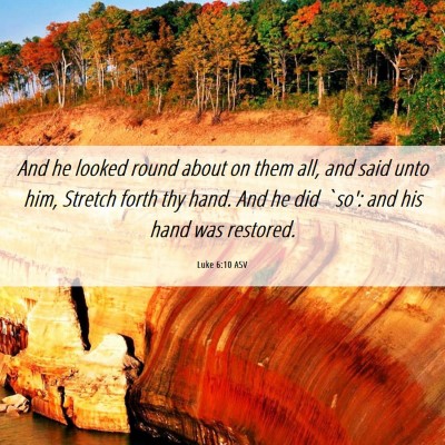 Picture 06 - Luke 6:10 ASV - And he looked round about on them all, and said - Bible Verse Picture