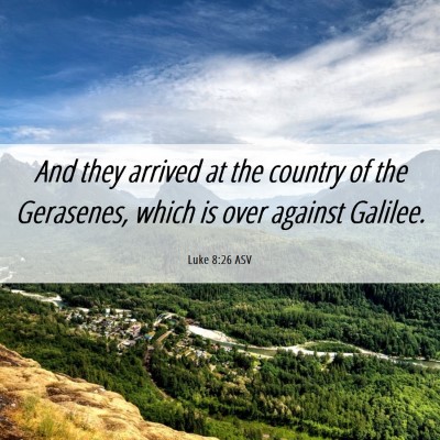 Picture 06 - Luke 8:26 ASV - And they arrived at the country of the Gerasenes, - Bible Verse Picture