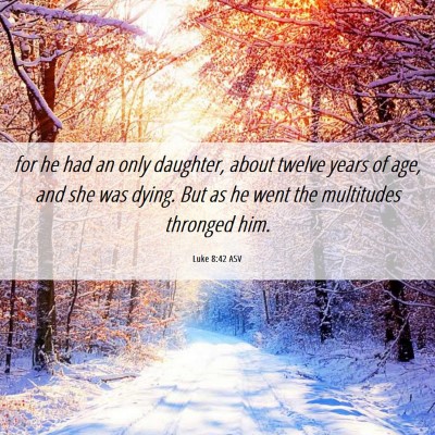 Picture 06 - Luke 8:42 ASV - for he had an only daughter, about twelve years - Bible Verse Picture