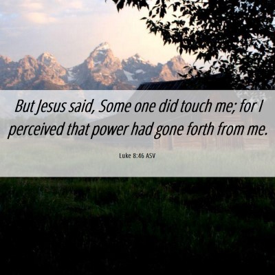 Picture 06 - Luke 8:46 ASV - But Jesus said, Some one did touch me; for I - Bible Verse Picture