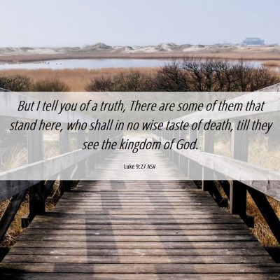 Picture 06 - Luke 9:27 ASV - But I tell you of a truth, There are some of them - Bible Verse Picture