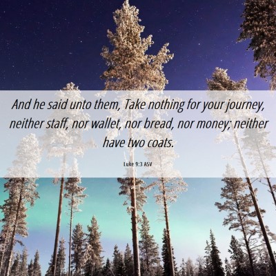 Picture 06 - Luke 9:3 ASV - And he said unto them, Take nothing for your - Bible Verse Picture