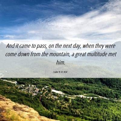 Picture 06 - Luke 9:37 ASV - And it came to pass, on the next day, when they - Bible Verse Picture