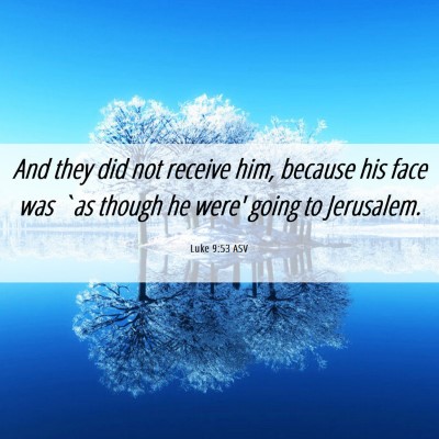 Picture 06 - Luke 9:53 ASV - And they did not receive him, because his face - Bible Verse Picture