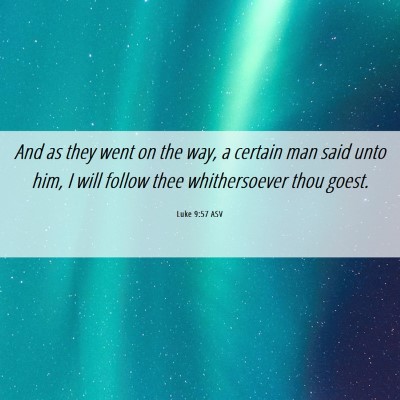 Picture 06 - Luke 9:57 ASV - And as they went on the way, a certain man said - Bible Verse Picture