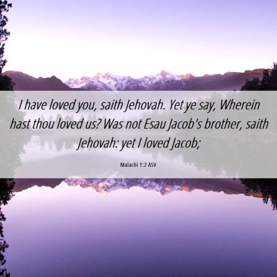 Picture 06 - Malachi 1:2 ASV - I have loved you, saith Jehovah. Yet ye say, - Bible Verse Picture