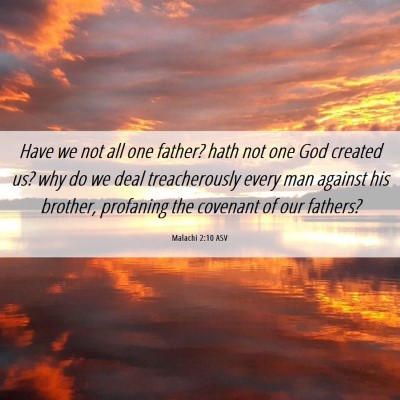 Picture 06 - Malachi 2:10 ASV - Have we not all one father? hath not one God - Bible Verse Picture