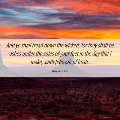 Picture 06 - Malachi 4:3 ASV - And ye shall tread down the wicked; for they - Bible Verse Picture