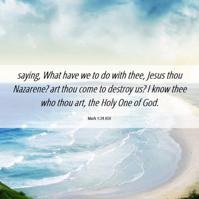 Picture 06 - Mark 1:24 ASV - saying, What have we to do with thee, Jesus thou - Bible Verse Picture