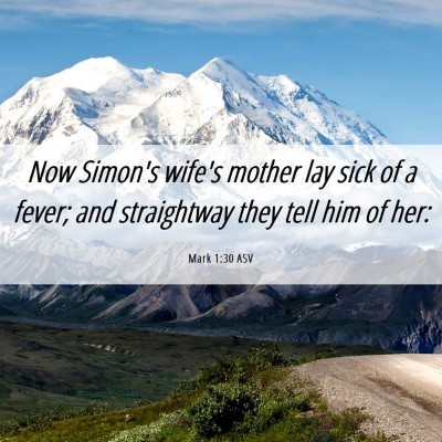 Picture 06 - Mark 1:30 ASV - Now Simon's wife's mother lay sick of a fever; - Bible Verse Picture