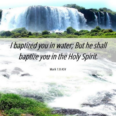 Picture 06 - Mark 1:8 ASV - I baptized you in water; But he shall baptize you - Bible Verse Picture