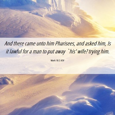 Picture 06 - Mark 10:2 ASV - And there came unto him Pharisees, and asked him, - Bible Verse Picture
