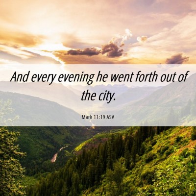 Picture 06 - Mark 11:19 ASV - And every evening he went forth out of the - Bible Verse Picture