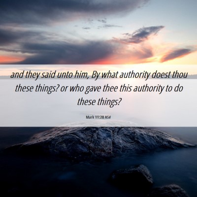 Picture 06 - Mark 11:28 ASV - and they said unto him, By what authority doest - Bible Verse Picture